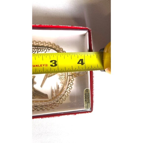 Genuine 24K Gold Flashed Brass Ornament "Nansen Ski Jump" Berlin New Hampshire - Picture 5 of 7